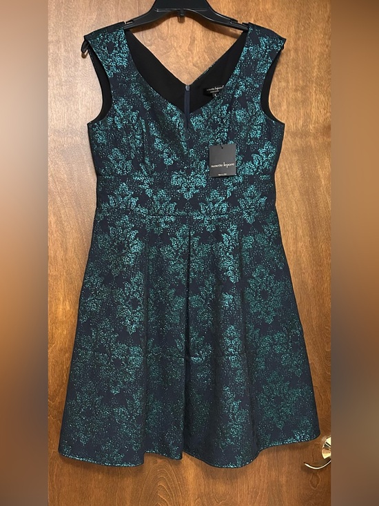 Nanette Lepore Dresses & Skirts - Nanette Lepore Brocade Dress Metallic Blue Teal Sparkle Floral Dress, Size 8